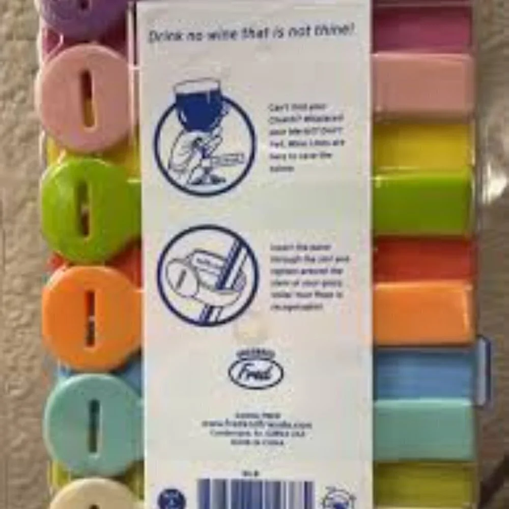 Fred Brand WineLines ID Tags for Stemware Glass Markers Silicone Multicolor